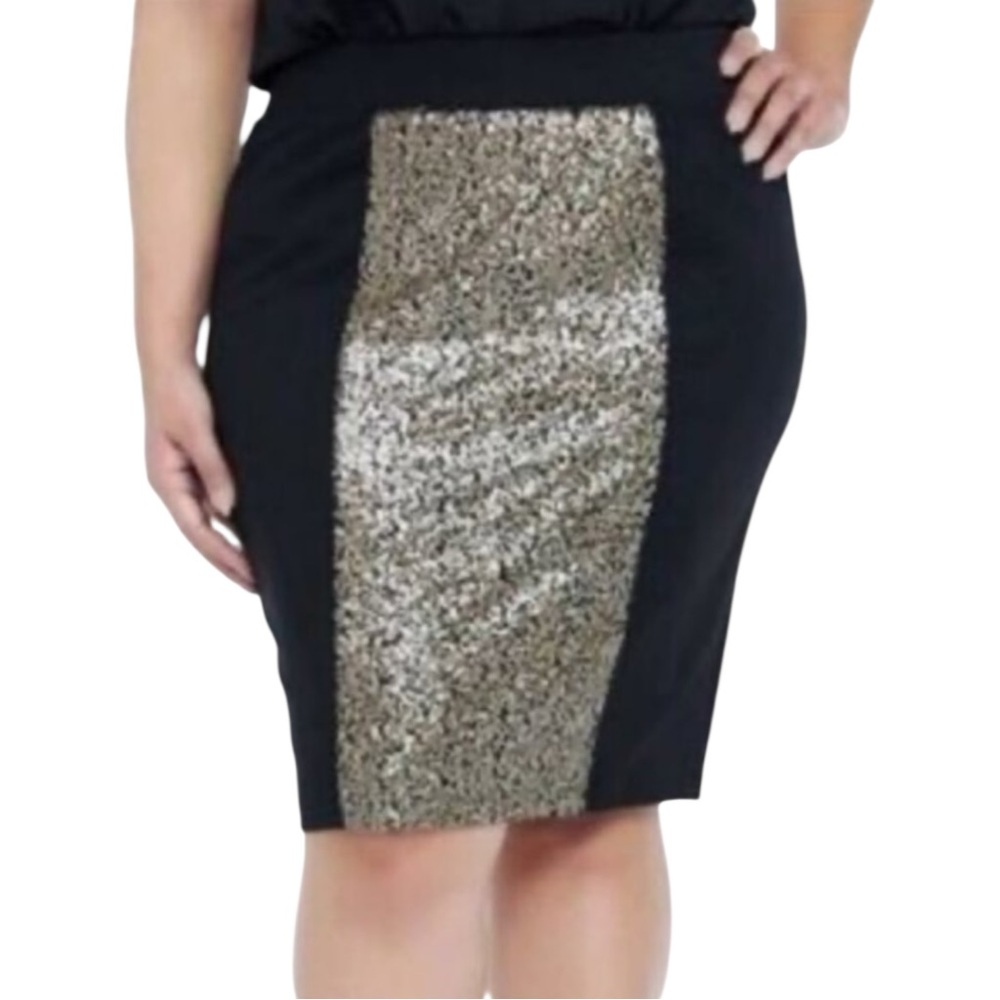 ✨ Torrid Y2K Sequin Panel Pencil Skirt – Size 0 ✨